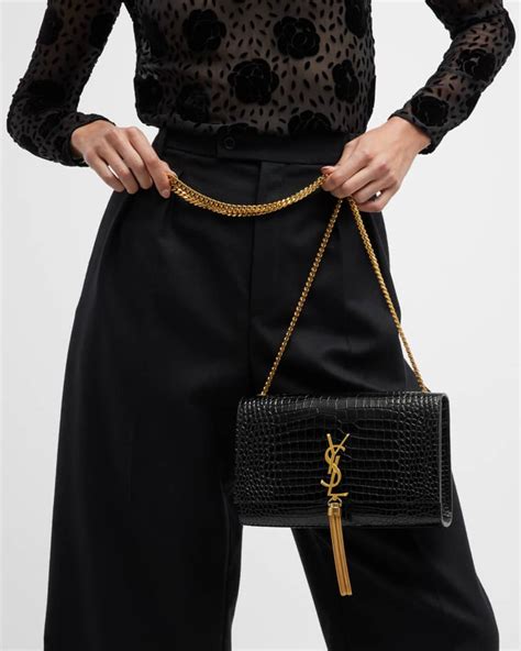 ysl crocodile tassel bag|Saint Laurent Kate Medium Tassel YSL Crossbody Bag in Croc .